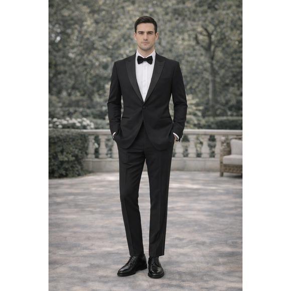 INDOCHINO NEW Black Dress Pants Slim Fit Flat Front Size 34x36